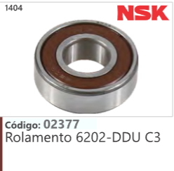 1404 Código 02377 Rolamento 6202-DDU C3 NSK
