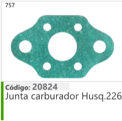 757 Código 20824 Junta carburador Husqvarna 226