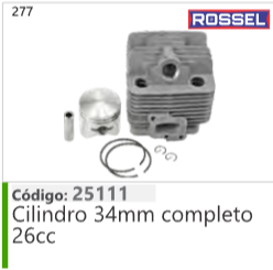 277 Código 25111 Cilindro 34mm completo 26cc ROSSEL