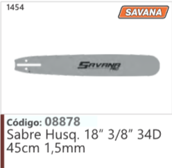 1454 Código 08878 Sabre Husqvarna 18" 3/8" 34D 45cm 1,5mm SAVANA