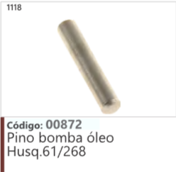 1118 Código 00872 Pino bomba óleo Husqvarna 61/268