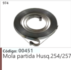 974 Código 00451 Mola partida Husqvarna 254/257