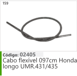 159 Código 02405 Cabo flexível 097cm Honda longo UMR.431/435