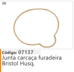 39 Código 07137 Junta carcaça furadeira Bristol Husqvarna.