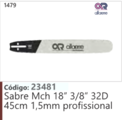 1479 Código 23481 Sabre Mch 18" 3/8" 32D 45cm 1,5mm profissional ALFAEME