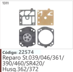 1311 Código 22574 Reparo Stihl 039/046/361/ 390/460/SR420/ Husqvarna 362/372