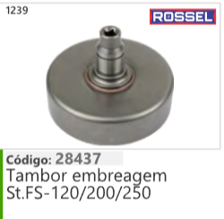 1239 Código 28437 Tambor embreagem Stihl FS120/200/250 ROSSEL
