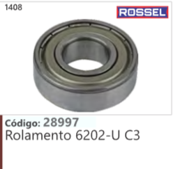 1408 Código 28997 Rolamento 6202-U C3 ROSSEL