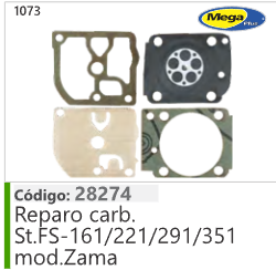 1073 Código 28274 Reparo carburador Stihl FS161/221/291/351 mod.Zama