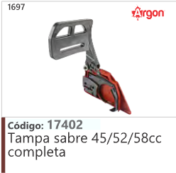 1697 Código 17402 Tampa sabre 45/52/58cc completa ARGON