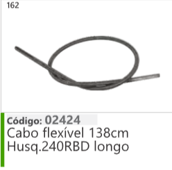 162 Código 02424 Cabo flexível 138cm Husqvarna 240RBD longo