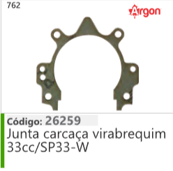 762 Código 26259 Junta carcaça virabrequim 33cc/SP33-W ARGON