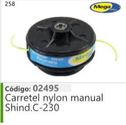 258 Código 02495 Carretel nylon manual Shind.C-230