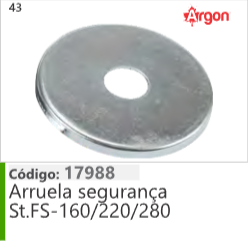 43 Código 17988 Arruela 079507280 Stihl FS-160/220/280 ARGON
