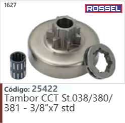 1627 Código 25422 Tambor CCT Stihl 038/380/ 381 - 3/8°x7 std