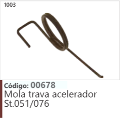 1003 Código 00678 Mola trava acelerador Stihl 051/076