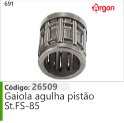 691 Código 26509 Gaiola agulha pistão Stihl FS85 ARGON