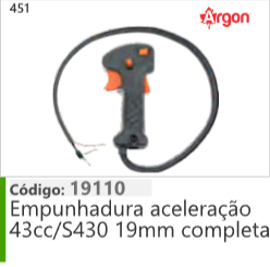 451 Código 19110 Empunhadura aceleração 43cc/S430 19mm completa ARGON