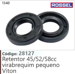1340 Código 28127 Retentor 45/52/58cc virabrequim pequeno Viton ROSSEL
