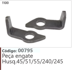 1100 Código 00795 Peça engate Husqvarna 45/51/55/240/245