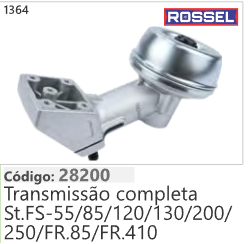 1364 Código 28200 Transmissão completa Stihl FS55/85/120/130/200/ 250/FR85/FR410 ROSSEL