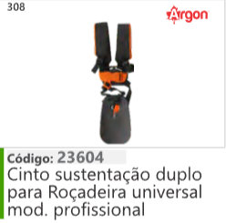 308 Código 23604 Cinto sustentação duplo para Roçadeira universal mod. profissional ARGON