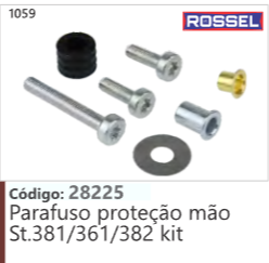 1059 Código 28225 Parafuso proteção mão Stihl 381/361/382 kit ROSSEL