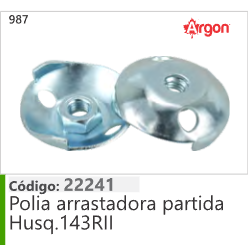 987 Código 22241 Polia arrastadora partida Husqvarna143RII ARGON