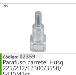915 Código 02539 Parafuso carretel Husqvarna.225/232/E2300/3550/S430/43cc