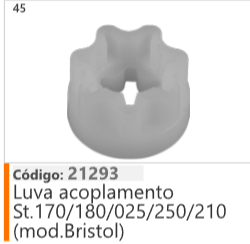 45 Código 21293 Luva acoplamento Stihl 170/180/025/250/210 (mod.Bristol)