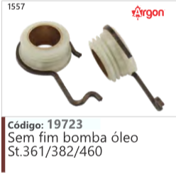1557 Código 19723 Sem fim bomba óleo Stihl 361/382/460 ARGON