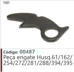 1101 Código 00487 Peça engate Husqvarna 61/162/ 254/272/281/288/394/395