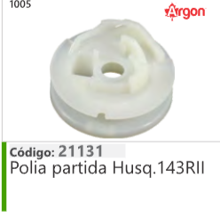 1005 Código 21131 Polia partida Husqvarna 143RII ARGON