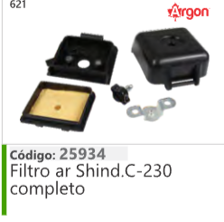 621 Código 25934 Filtro ar Shind.C-230 completo ARGON