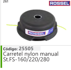 261 Código 25505 Carretel nylon manual Stihl FS-160/220/280 ROSSEL
