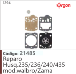 1294 Código 21485 Reparo Husqvarna 235/236/240/435 mod.walbro/Zama ARGON