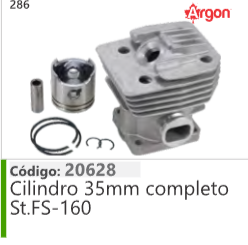 286 Código 20628 Cilindro 35mm completo Stihl.FS-160 ARGON