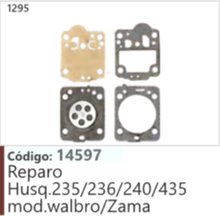1295 Código 14597 Reparo Husqvarna 235/236/240/435 mod.walbro/Zama