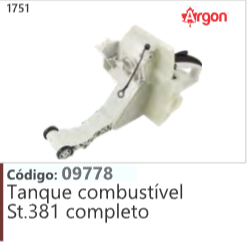 1751 Código 09778 Tanque combustível Stihl 381 completo ARGON