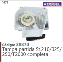 1679 Código 28870 Tampa partida Stihl 210/025/ 280/72 00 completa ROSSEL