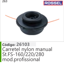 263 Código 26103 Carretel nylon manual Stihl.FS-160/220/280 mod.profissional ROSSEL