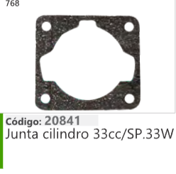 768 Código 20841 Junta cilindro 33cc/SP.33W