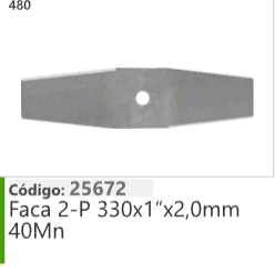 480 Código 25672 Faca 2-P 330x1"x2,0mm 40Mn