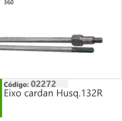 360 Código 02272 Eixo cardan Husqvarna 132R