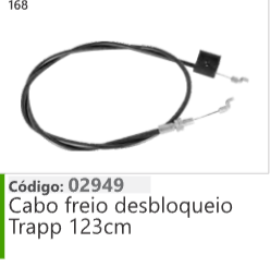 168 Código 02949 Cabo freio desbloqueio Trapp 123cm