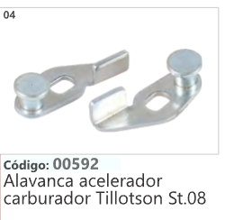 4 Código 00592 Alavanca acelerador carburador Tillotson Stihl 08