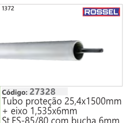 1372 Código 27328 Tubo proteção 25,4x1500mm + eixo 1,535x6mm Stihl FS85/80 com bucha 6mm ROSSEL