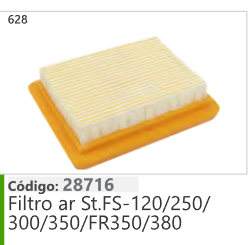 628 Código 28716 Filtro ar Stihl FS-120/250/ 300/350/FR350/380