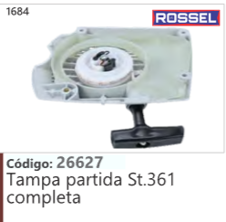 1684 Código 26627 Tampa partida Stihl 361 completa ROSSEL