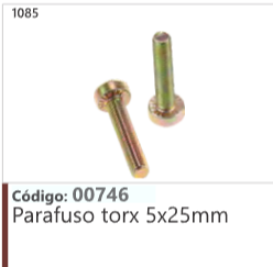 1085 Código 00746 Parafuso torx 5x25mMm